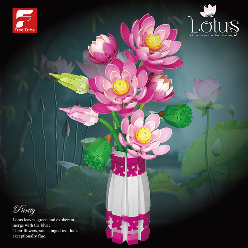 Lotus Flowers with Vase