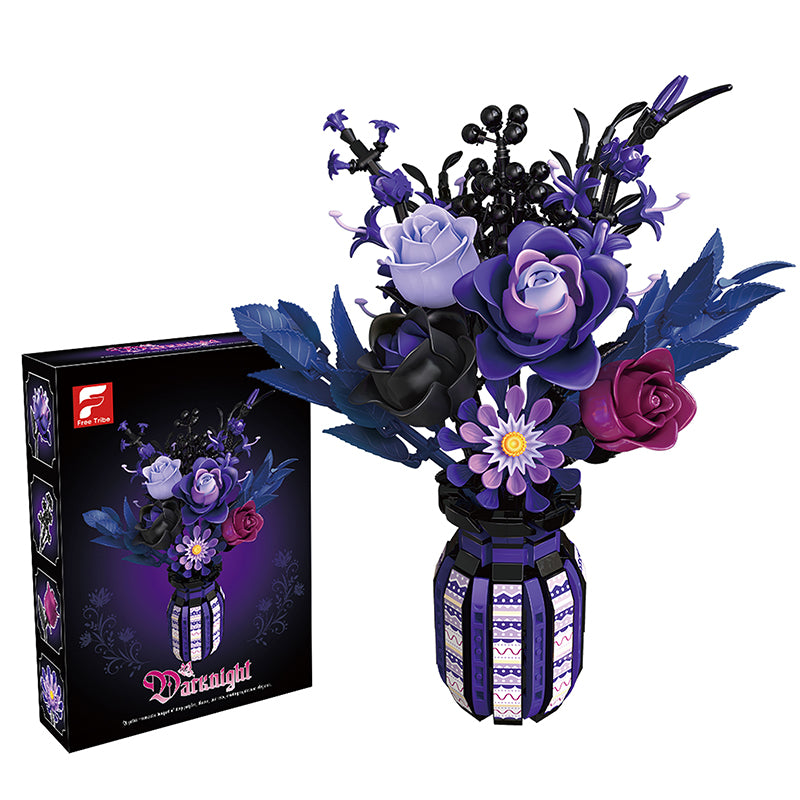 Dark Night Bouquet with Vase