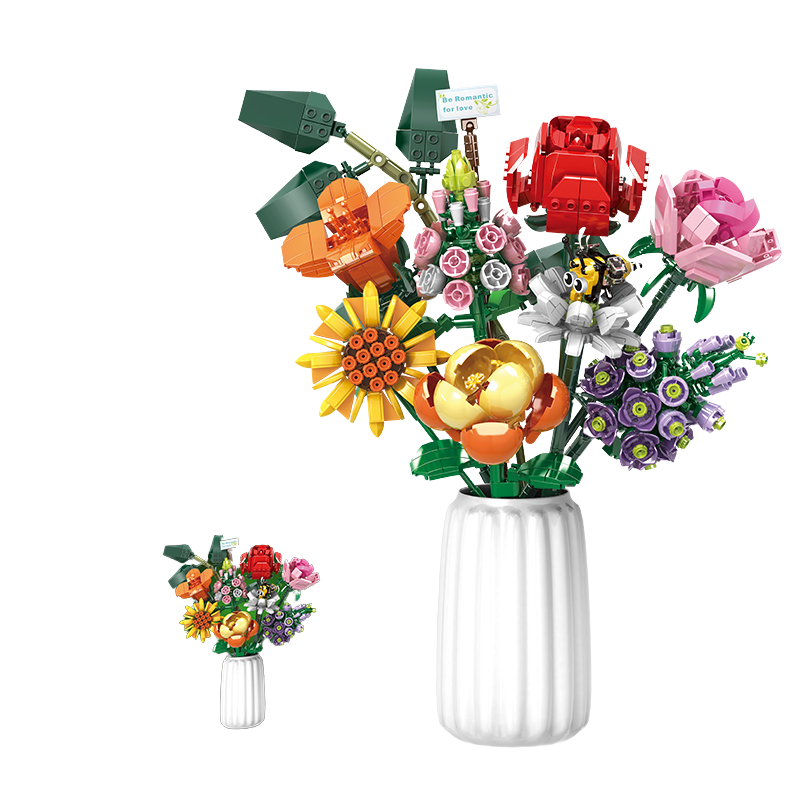 Flower Cluster in White Vase