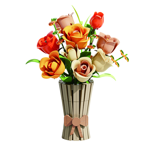 Autumn Rose Bouquet with Vase