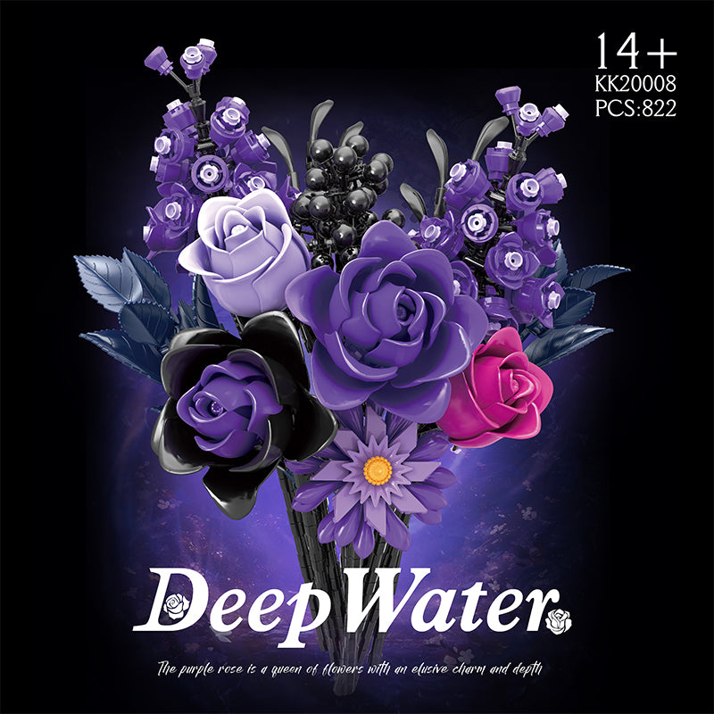 Deep Water Gothic Purple Rose Bouquet